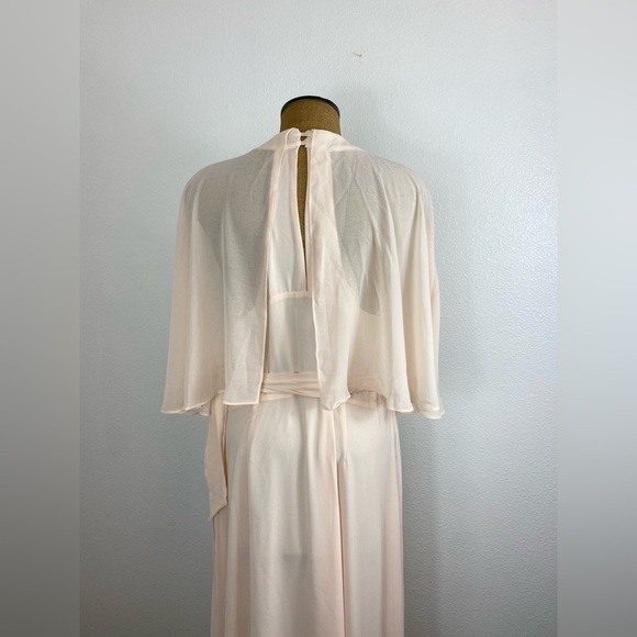 ModCloth Women’s XL NWT Wrapped in Rapture Dress Maxi Halter Chiffon Caped Wrap - Picture 10 of 11